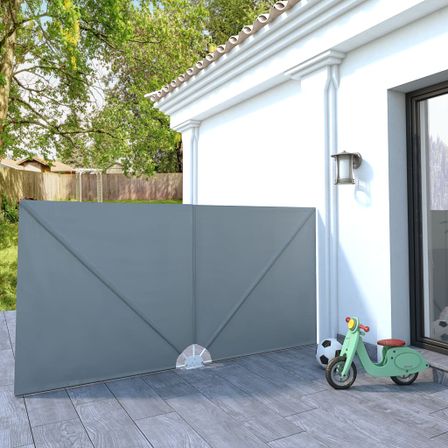 Auvent latéral pliable de terrasse Gris 300 x 150 cm