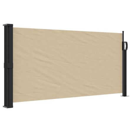 Auvent latéral rétractable beige 100x500 cm