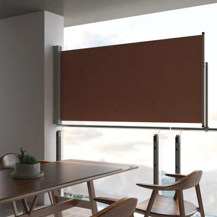 Auvent latéral rétractable de patio 120x300 cm Marron