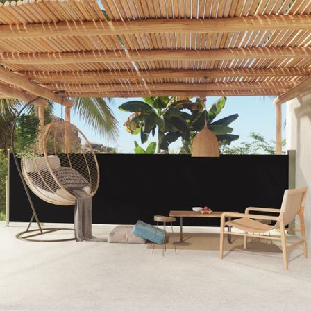 Auvent latéral rétractable de patio 140x500 cm Noir 2