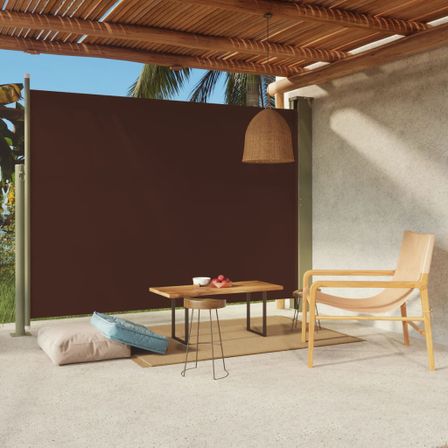 Auvent latéral rétractable de patio 220x300 cm Marron
