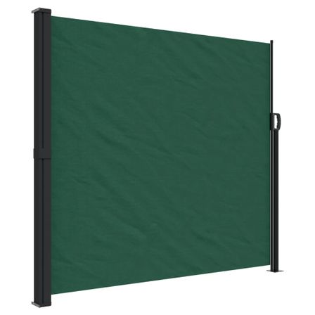 Auvent latéral rétractable vert foncé 180x600 cm