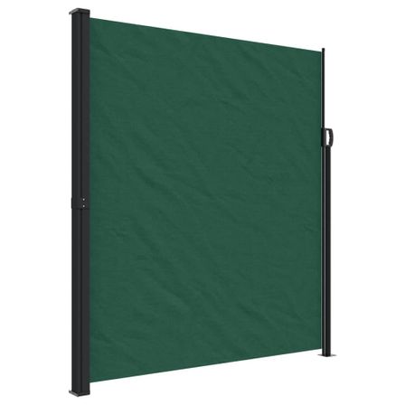 Auvent latéral rétractable vert foncé 220x500 cm