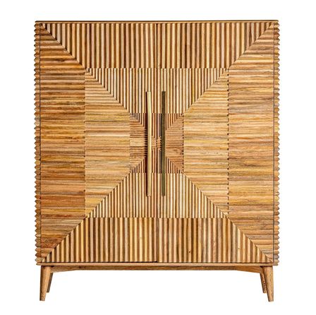 Bahut haut 2 portes manguier massif clair Lial