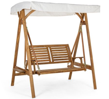 Balancelle 2 places NOEMI – bois d’acacia huilé & coussins hydrofuges