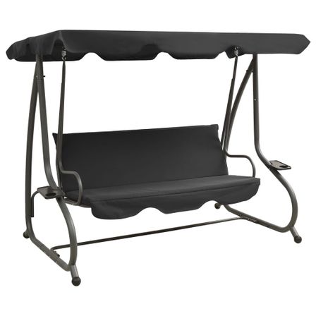 Balancelle d'extérieur avec auvent Anthracite