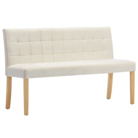 Banc 140 cm Crème Tissu