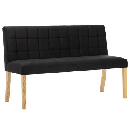 Banc 140 cm Noir Tissu
