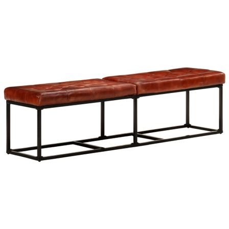 Banc 163 cm Marron foncé Cuir véritable