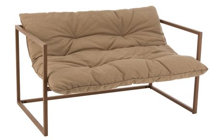 Banc 2 personnes métal marron foncé Miro L 125 cm