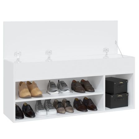 Banc à chaussures Blanc 105x30x45 cm