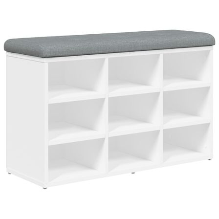 Banc à chaussures blanc 82x32x50 cm bois d'ingénierie
