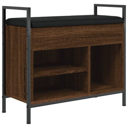 Banc à chaussures chêne marron 65,5x32x57,5cm bois d'ingénierie
