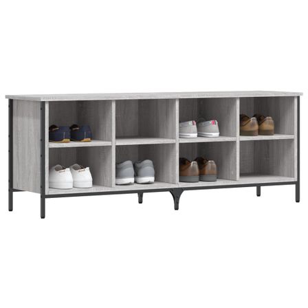 Banc à chaussures en bois et acier noir Kloza L 131 x H 50 cm - Style industriel