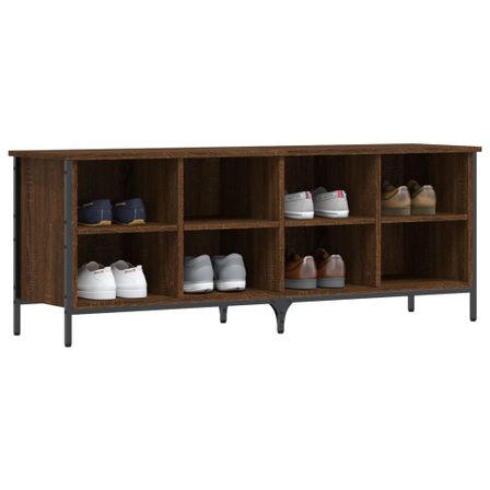 Banc à chaussures en bois et acier noir Kloza L 131 x H 50 cm - Style industriel