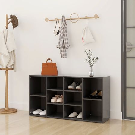 Banc à chaussures Gris 103x30x54,5 cm