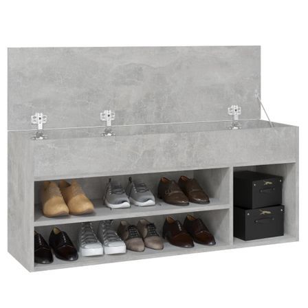 Banc à chaussures Gris béton 105x30x45 cm