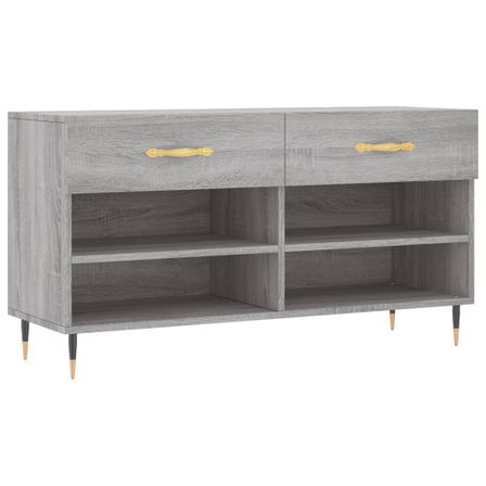 Banc à chaussures sonoma gris 102x35x55 cm bois d'ingénierie
