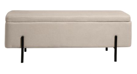 Banc avec coffre de rangement tissu Navika 120 cm