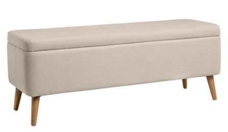 Banc avec coffre de rangement tissu RIKO 120 cm