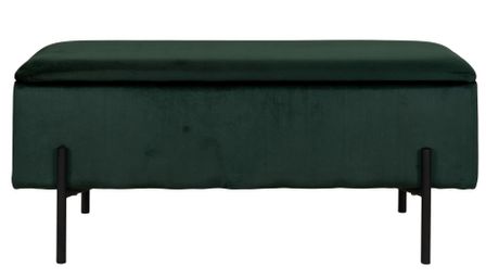 Banc avec coffre de rangement WATFORD 95 cm - Tissu ou velours