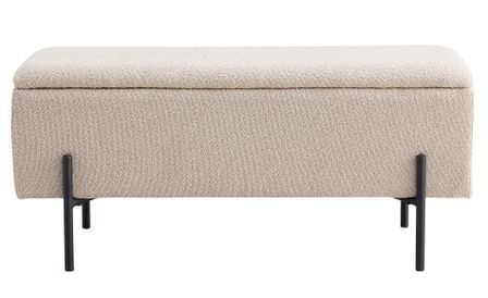 Banc avec coffre de rangement WATFORD 95 cm - Tissu ou velours