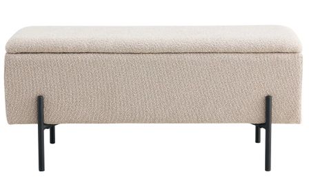 Banc avec coffre de rangement WATFORD 95 cm - Tissu ou velours