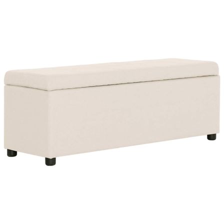 Banc avec compartiment de rangement 116 cm Crème Polyester