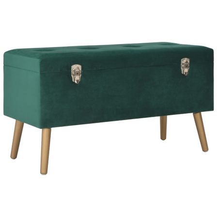 Banc avec compartiment de rangement 80 cm Vert Velours Karo