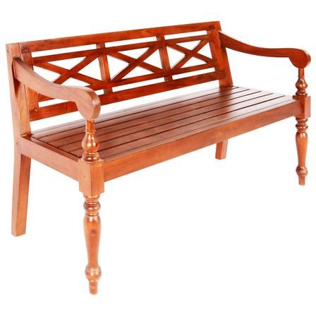 Banc bois acajou massif foncé Gardene 136 cm