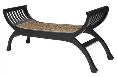 Banc bois massif foncé assise abaca Taloa