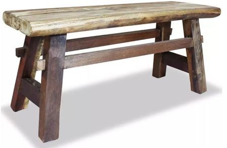 Banc bois massif foncé recyclé Indula 110 cm
