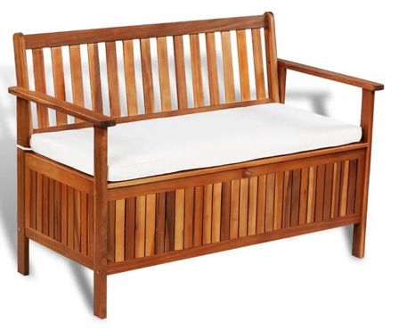 Banc coffre acacia massif avec accoudoirs Polina