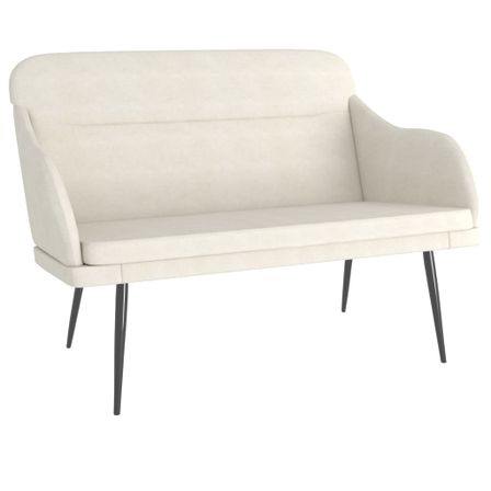 Banc Crème 110x76x80 cm Velours