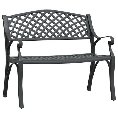 Banc de jardin 102 cm Aluminium coulé Noir