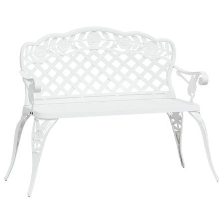 Banc de jardin 108 cm Aluminium coulé Blanc