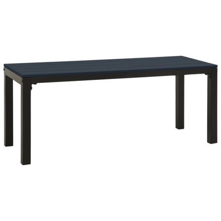 Banc de jardin 110 cm Acier et WPC Noir