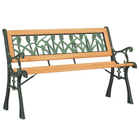 Banc de jardin 116 cm bois de sapin massif et acier