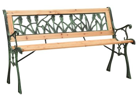 Banc de jardin 122 cm Fonte et bois de sapin massif