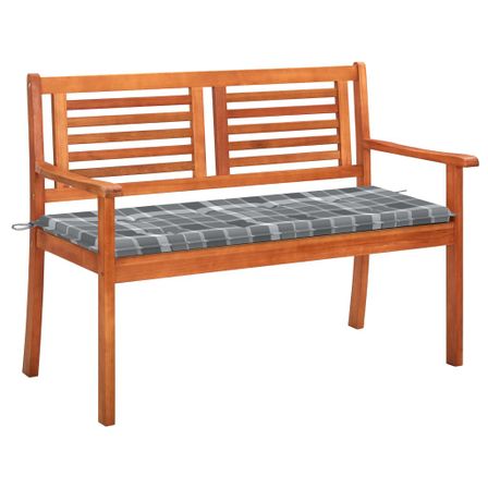 Banc de jardin 2 places avec coussin 120 cm Bois d'eucalyptus 8