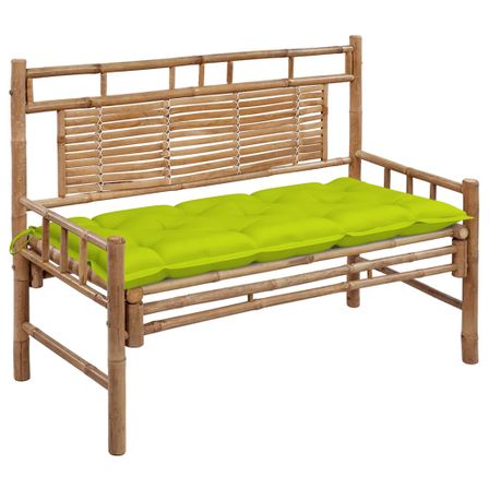 Banc de jardin avec coussin 120 cm Bambou 11