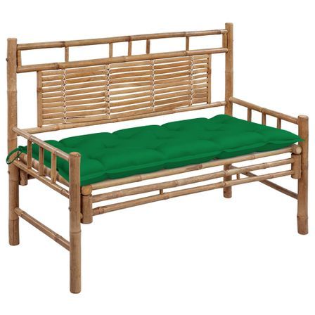 Banc de jardin avec coussin 120 cm Bambou 24