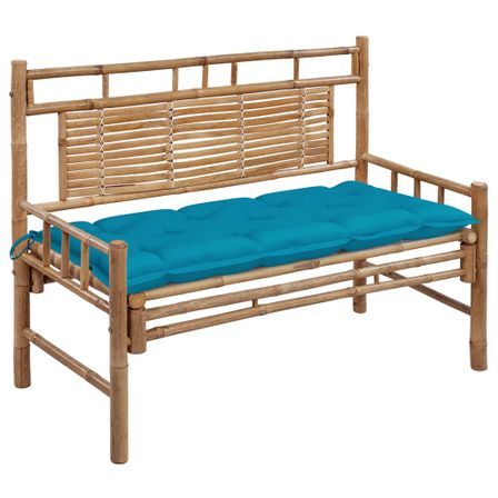 Banc de jardin avec coussin 120 cm Bambou 23