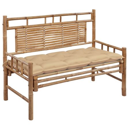 Banc de jardin avec coussin 120 cm Bambou 8