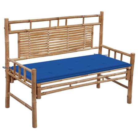 Banc de jardin avec coussin 120 cm Bambou 6