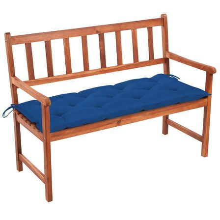 Banc de jardin avec coussin 120 cm Bois d'acacia massif 63
