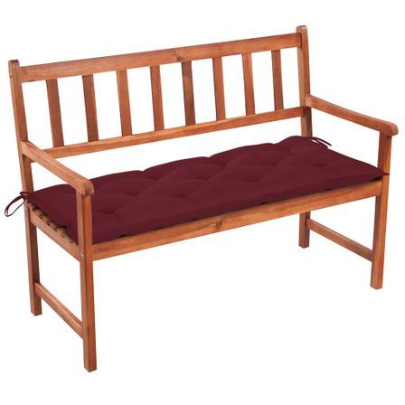 Banc de jardin avec coussin 120 cm Bois d'acacia massif 50