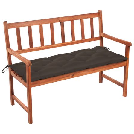 Banc de jardin avec coussin 120 cm Bois d'acacia massif 49