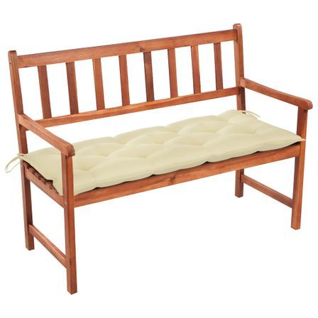 Banc de jardin avec coussin 120 cm Bois d'acacia massif 45