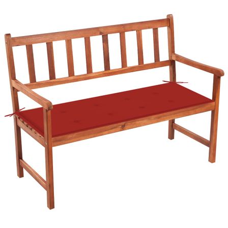 Banc de jardin avec coussin 120 cm Bois d'acacia massif 32